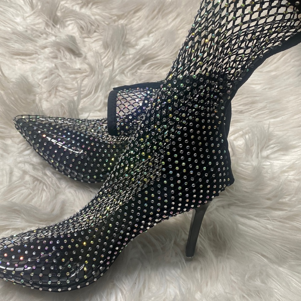Rhinestone sock heels